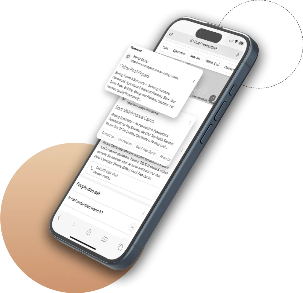 google ads serps mobile mockup