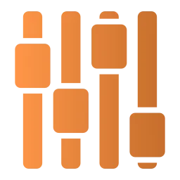 An orange icon depicting several modification sliders, each at different levels of adjustment.