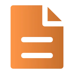 An orange icon of a page with the corner folded over.